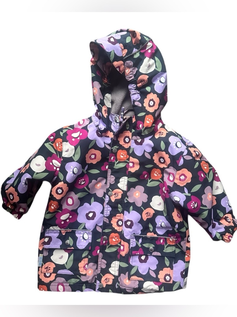 Jan & Jul Cozy-Dry Rain Jacket Winter Floral Size 2T